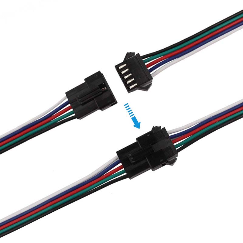 5 Pin Connector LED Power Male to Female SM Wire Cable Adapter for 3528 5050 LED Light Strip 1 Pair 5 Pin Connector LED Power Male to Female SM Wire Cable Adapter for 3528 5050 LED Light Strip 1 Pair